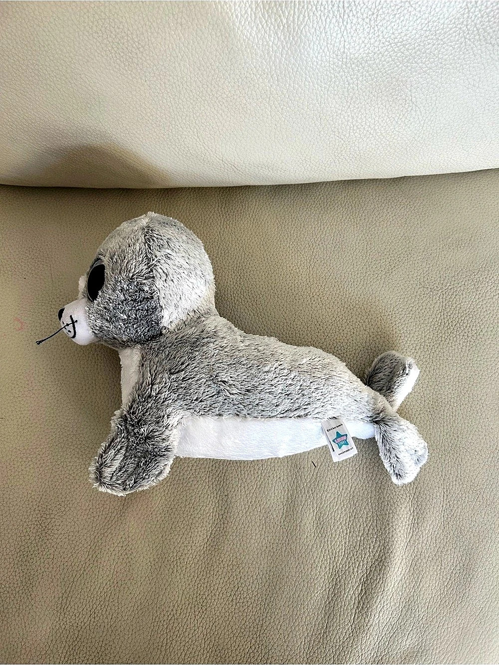 Gray & White Plush Seal
